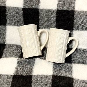 2 White Mugs